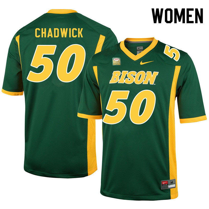 Women #50 Kaden Chadwick North Dakota State Bison College Football Jerseys Sale-Green